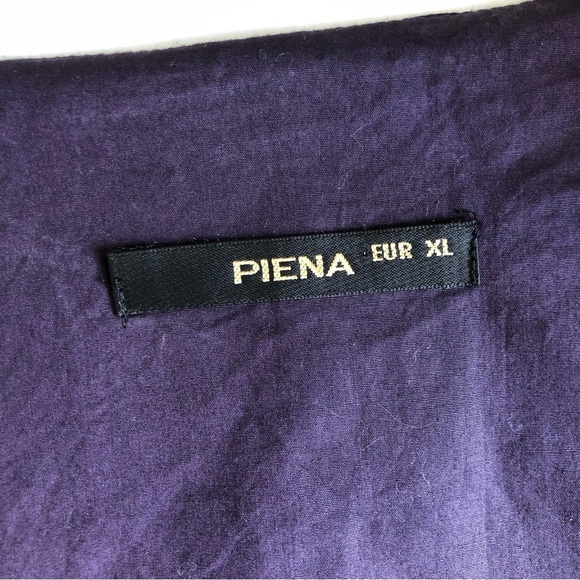 PIENA Women's Purple Gown Cotton V-Neck Sleveless Prom Dress Size L - Picture 9 of 13